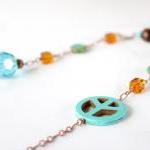 Turquoise Color Peace Sign..